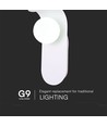 G9 vegglampe i gips - Hvit, 95x120x250mm, uten lyskilde, IP20 innendørs
