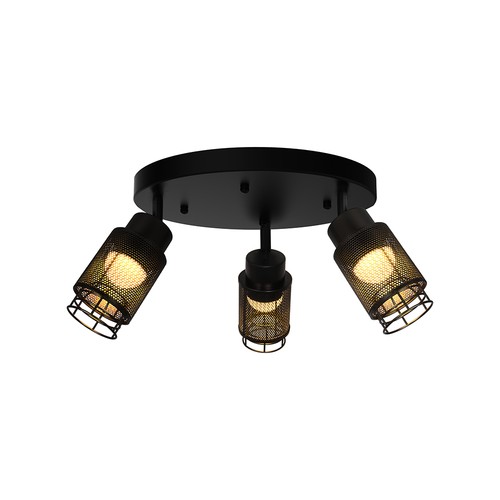 18W LED designer taklampe - Ø30cm, 3000K, matt sort, IP20 innendørs