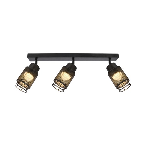 18W LED designer taklampe med 3 spots - 2160lm, 3000K, matt sort, justerbar, inkl. lyskilde