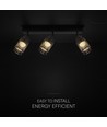 685x211 mm VT-89015 taklampe 3x6W LED - dekorativ, 3000K, matt svart