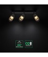 18W LED designer taklampe med 3 spots - 2160lm, 3000K, matt sort, justerbar, inkl. lyskilde