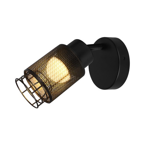 6W designer vegglampe - Matt sort, 3000K, 720lm, IP20 innendørs, inkl. lyskilde