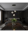 3x10W LED designer pendellampe - 3600lm, 3000K, børstet nikkel, hvit finish