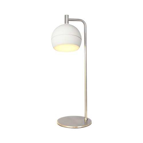 10W dekorativ LED bordlampe - Ø16 x 44 cm, 1200lm, børstet nikkel og hvit, 3000K