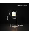 10W dekorativ LED bordlampe - Ø16 x 44 cm, 1200lm, børstet nikkel og hvit, 3000K