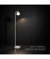 10W designer gulvlampe - 1200lm, 120lm/W, 3000K, børstet nikkel, høyde 141cm
