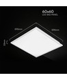 60x60 LED-panel, 40W - Høyde: 33mm, 120 lm/W, 5 års garanti, hvit kant