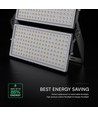 500W LED lyskaster - 135lm/W, IP65, 67.500lm, sort kabinett, utendørs