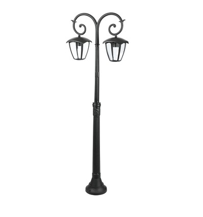 141cm hagelampe med 2 hoder - Sort, aluminium, IP44 utendørs, 2x E27 sokkel, uten lyskilde