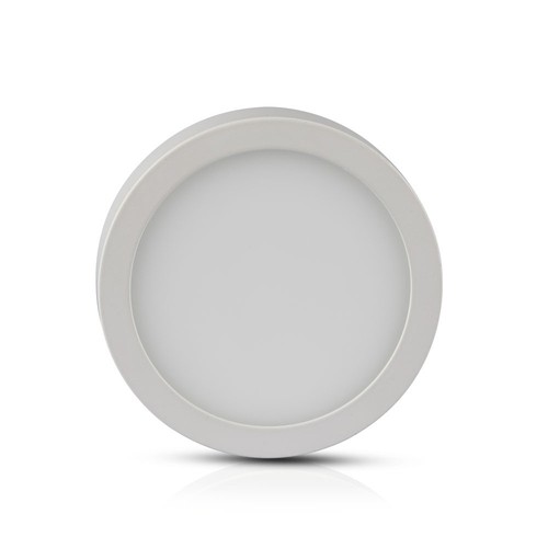 6W Ø9cm LED taklampe - 4000K, 420lm, hvit kant, rund, inkl. lyskilde