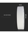 6W Ø9cm LED taklampe - 4000K, 420lm, hvit kant, rund, inkl. lyskilde