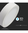 6W Ø9cm LED taklampe - 4000K, 420lm, hvit kant, rund, inkl. lyskilde
