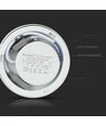6W Ø9cm LED taklampe - 4000K, 420lm, hvit kant, rund, inkl. lyskilde