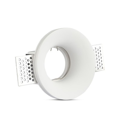GU10 downlight for gipsloft innsparkling - Hvit, rund, hull: Ø103 mm, mål: Ø100 mm, ekskl. lyskilde og sokkel