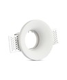 GU10 downlight for gipsloft innsparkling - Hvit, rund, hull: Ø103 mm, mål: Ø100 mm, ekskl. lyskilde og sokkel