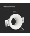 GU10 downlight for gipsloft innsparkling - Hvit, rund, hull: Ø103 mm, mål: Ø100 mm, ekskl. lyskilde og sokkel