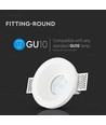 GU10 downlight for gipsloft innsparkling - Hvit, rund, hull: Ø103 mm, mål: Ø100 mm, ekskl. lyskilde og sokkel
