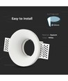 GU10 downlight for gipsloft innsparkling - Hvit, rund, hull: Ø103 mm, mål: Ø100 mm, ekskl. lyskilde og sokkel