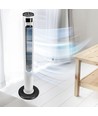 55W LED tårnvifte, 116cm - Inkl. fjernkontroll, temperaturdisplay, 3 hastigheter, hvit/sort