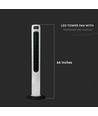 55W LED tårnvifte, 116cm - Inkl. fjernkontroll, temperaturdisplay, 3 hastigheter, hvit/sort