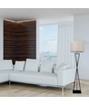 Designer gulvlampe E27 - rund elfenbensfarget lampeskjerm, sort metallfot