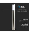 110cm LED hagelampe med sensor - E27 sokkel, IP44, rustfritt stål, PIR sensor, antrasitt grå