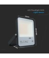 30W LED lyskaster med skumringsrelé - Samsung LED chip, 100lm/W, IP65, kald hvit, sort kabinett