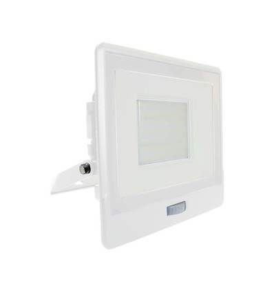 50W LED lyskaster med sensor, Samsung LED chip - IP65, hvit, 4000lm, 100 grader lysspredning