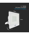 50W LED lyskaster med sensor, Samsung LED chip - IP65, hvit, 4000lm, 100 grader lysspredning