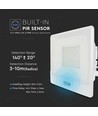 50W LED lyskaster med sensor, Samsung LED chip - IP65, hvit, 4000lm, 100 grader lysspredning