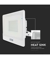50W LED lyskaster med sensor, Samsung LED chip - IP65, hvit, 4000lm, 100 grader lysspredning