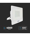 50W LED lyskaster med sensor, Samsung LED chip - IP65, hvit, 4000lm, 100 grader lysspredning