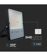 200W Samsung LED lyskaster - 137lm/W, IP65, sort hus, ultra-thin, utendørs