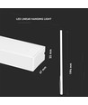 120cm 40W LED lineært pendelarmatur - Samsung LED chip, hvit, 4000K, flicker free, inkl. wireoppheng
