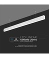 120cm 40W LED lineært pendelarmatur - Samsung LED chip, hvit, 4000K, flicker free, inkl. wireoppheng