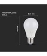 3 stk. E27 10,5W LED pære - A60, 100lm/W, 3-pakning, matt glass