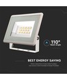 10W LED lyskaster - IP65, hvit, 3000K, 110 grader, utendørs