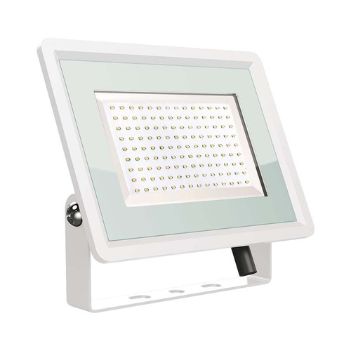 200W LED lyskaster - 88lm/W, IP65, hvitt kabinett, 4000K, utendørs
