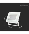 200W LED lyskaster - 88lm/W, IP65, hvitt kabinett, 4000K, utendørs