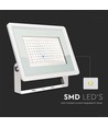 200W LED lyskaster - 88lm/W, IP65, hvitt kabinett, 4000K, utendørs