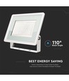 200W LED lyskaster - 88lm/W, IP65, hvitt kabinett, 4000K, utendørs
