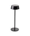 2W oppladbar LED bordlampe, IP54 - 200lm, dimbar, touch, 8-10 timer batteri, sort finish