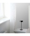 2W oppladbar LED bordlampe, IP54 - 200lm, dimbar, touch, 8-10 timer batteri, sort finish
