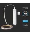 1m 2,4W LED strip med batteriboks og sensor - 6V, IP65, 4000K, PIR sensor, inkl. 3M tape