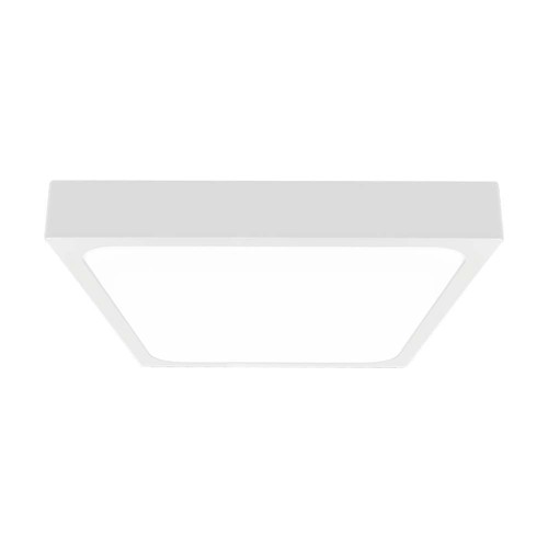 24W LED sensorlampe, kvadratisk - IP44, 30x30cm, hvit kant, 4000K, innebygd mikrobølgesensor