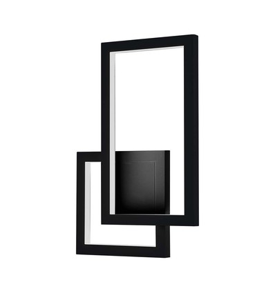 20W LED vegglampe - Sort, geometrisk design, 3000K, IP20, 2660lm