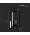 20W LED vegglampe - Sort, geometrisk design, 3000K, IP20, 2660lm