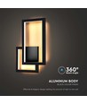 20W LED vegglampe - Sort, geometrisk design, 3000K, IP20, 2660lm