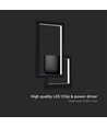 20W LED vegglampe - Sort, geometrisk design, 3000K, IP20, 2660lm