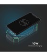 30.000mAh Solar Powerbank med trådløs lading, 20W - Sort, 111Wh, aluminium, USB-C PD, solcellepanel